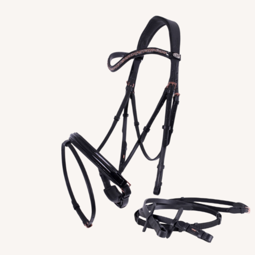 Qhp - Bridon Amor - Noir_Or Rose