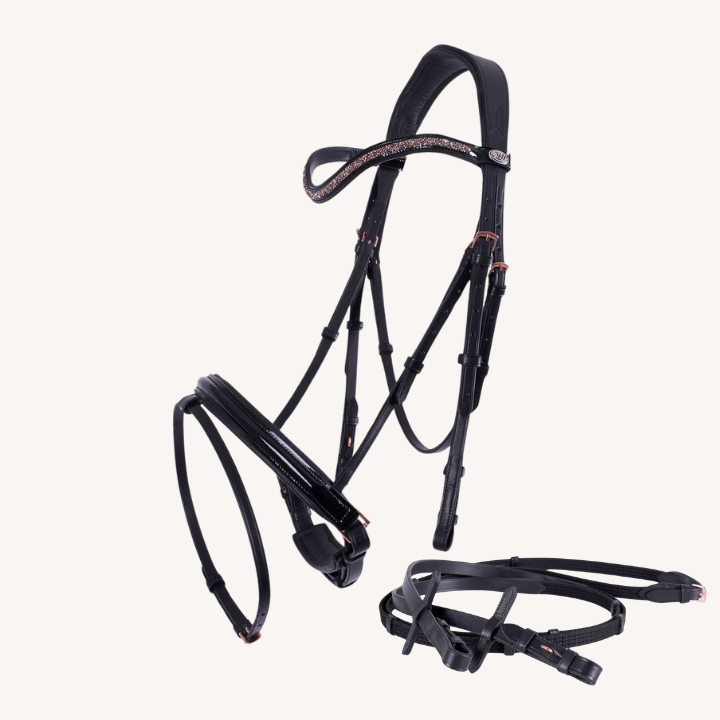 Qhp - Bridon Amor - Noir_Or Rose