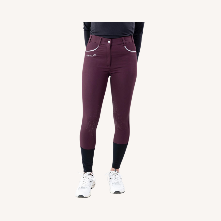 Harcour - Pantalon équitation Jaltika - Fix System Grip - Aubergine