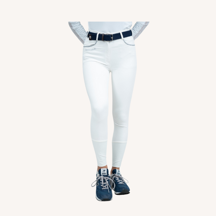 Harcour - Pantalon équitation Jaltika - Fix System Grip - Blanc