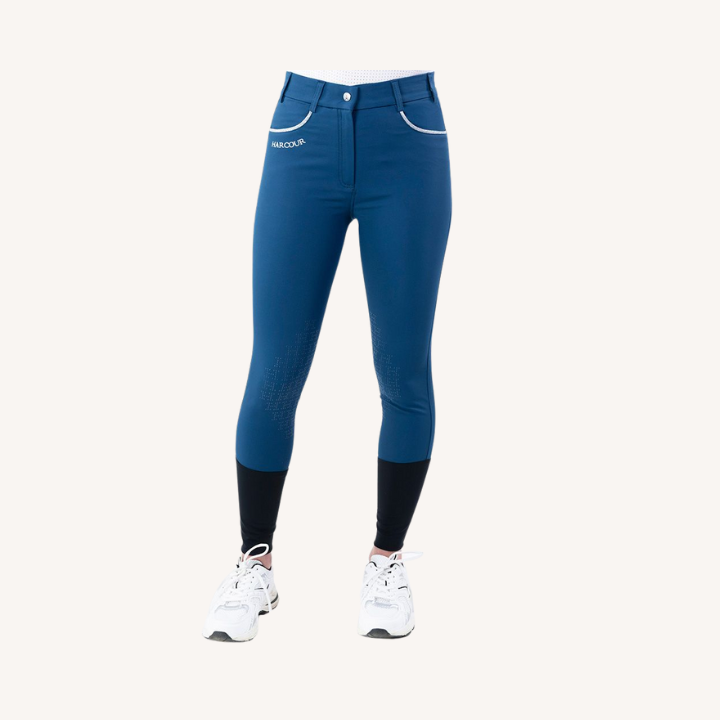 Harcour - Pantalon équitation Jaltika - Fix System Grip - Bleu Lagon