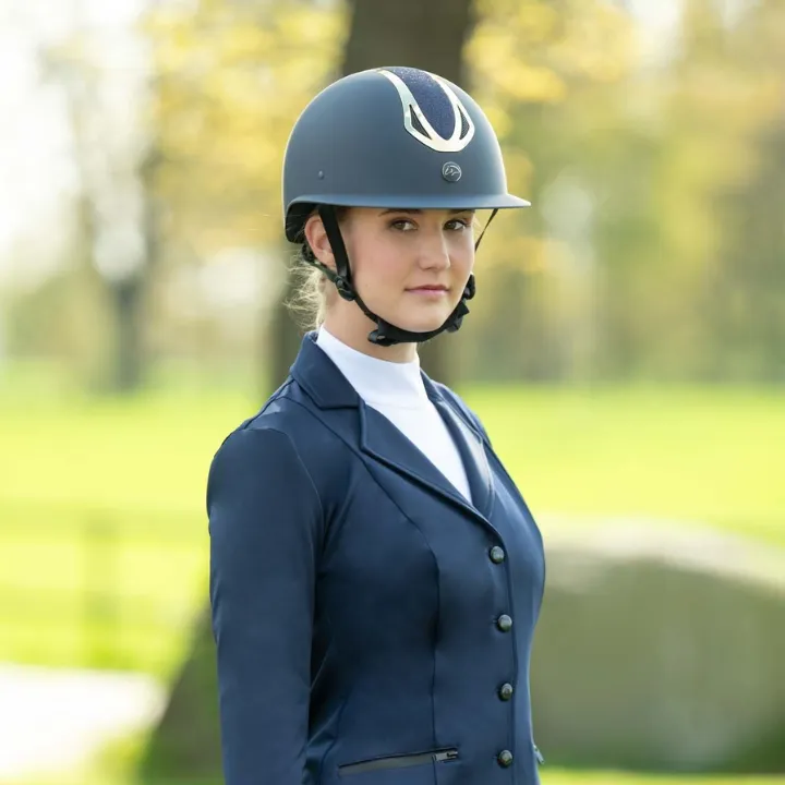 Hkm - Casque d'équitation Ilusion Bleu foncé_Doré
