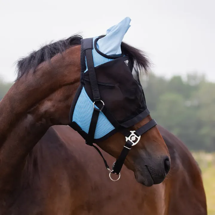 Qhp - Bonnet anti mouche - Clapet de Nez détachable - bleu