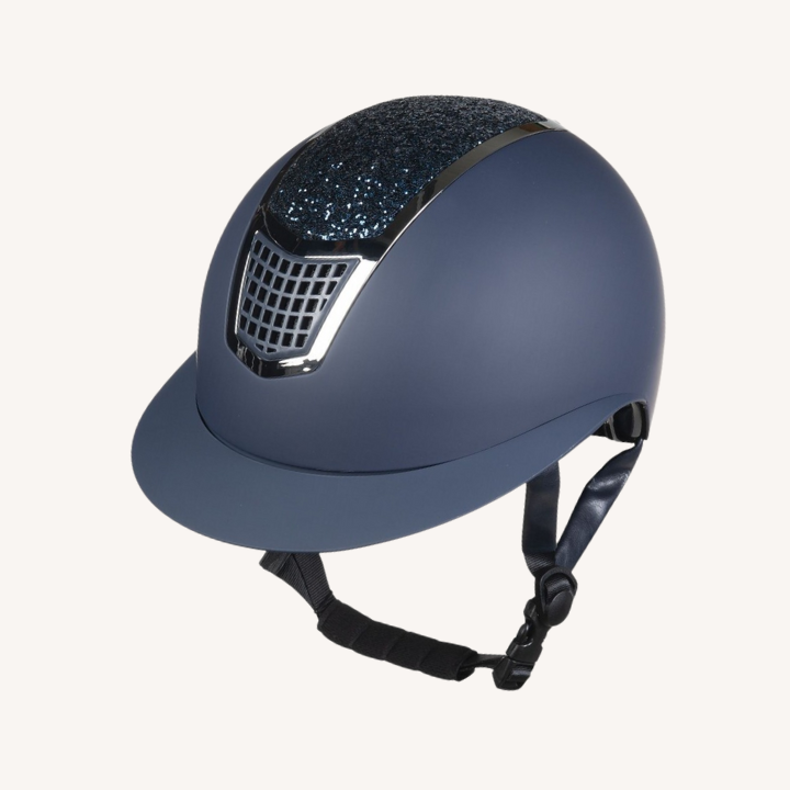Hkm - Casque d'équitation Glamour Shield - MarineArgenté