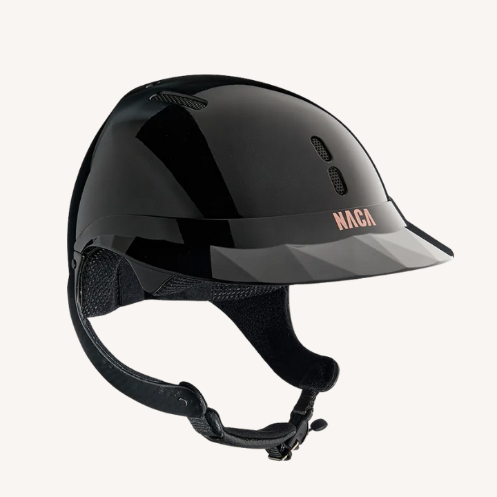 Naca - Casque d'équitation Gravity XP - Visière Large Glow - Brillant Noir
