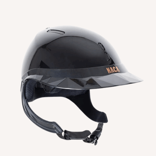 Naca - Casque d'équitation Gravity TR - Visière Large Glow - Brillant Noir
