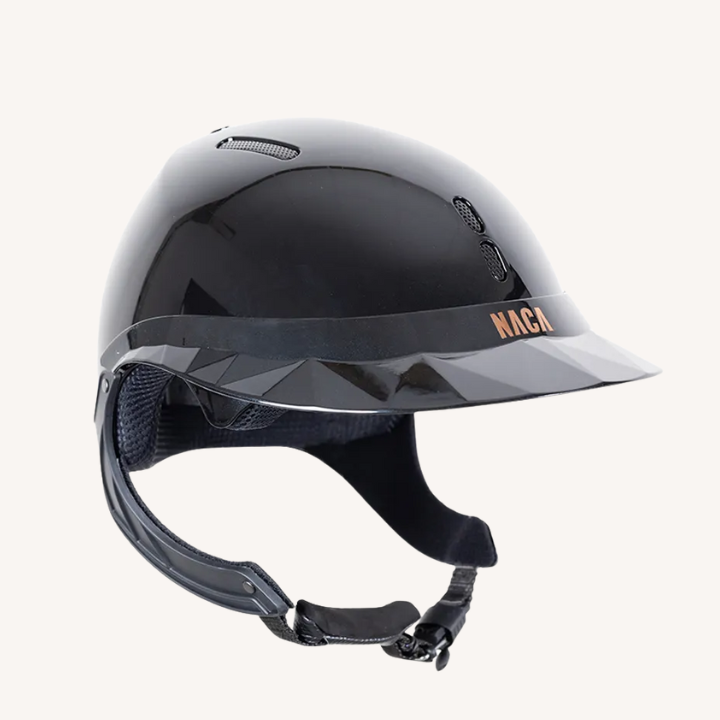 Naca - Casque d'équitation Gravity TR - Visière Large Glow - Brillant Noir