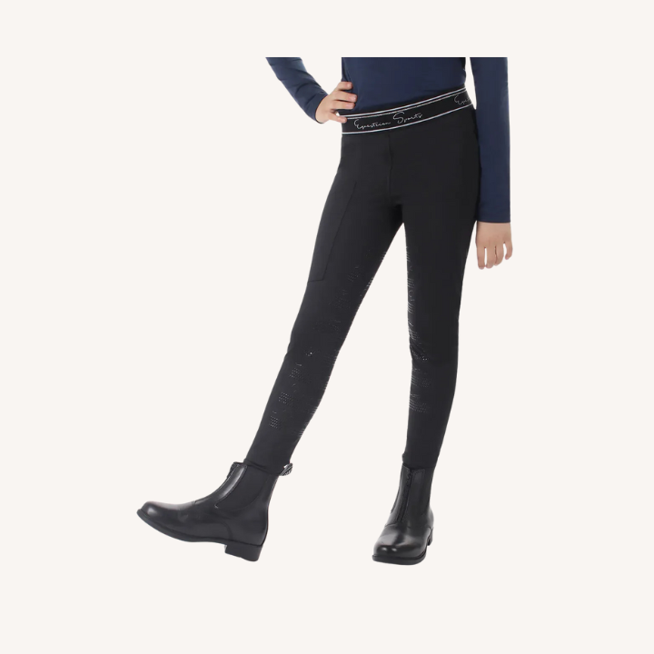 Qhp - Legging équitation Eden Junior - Noir