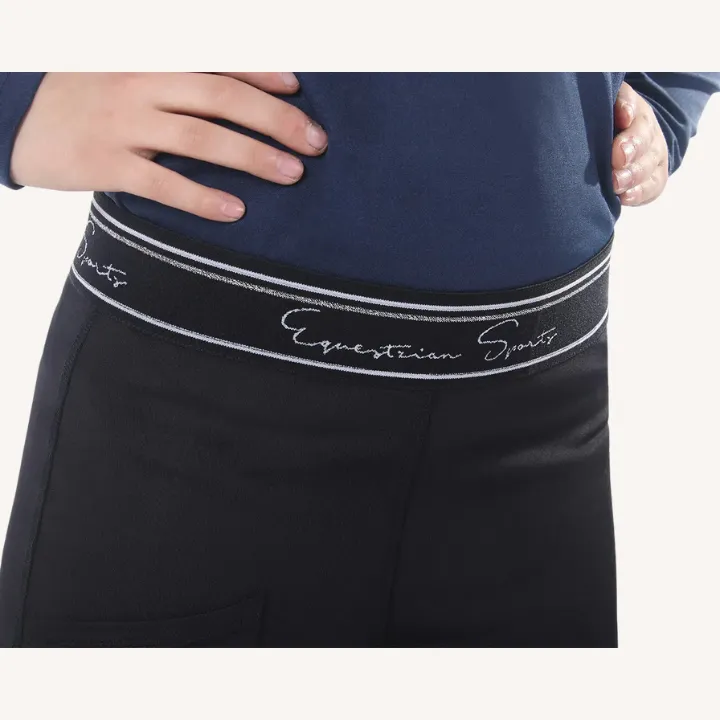 Qhp - Legging équitation Eden Junior - Noir