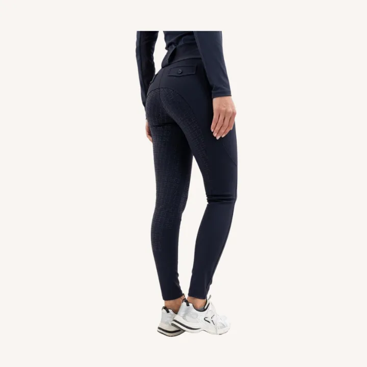 Harcour - Pantalon équitation Ludivine - Poche latérale + grip intégral - Bleu Marine