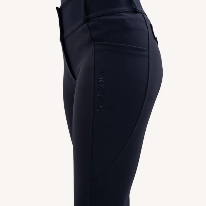 Harcour - Pantalon équitation Ludivine - Poche latérale + grip intégral - Bleu Marine