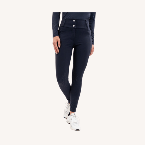 Harcour - Pantalon équitation Ludivine - Poche latérale + grip intégral - Bleu Marine