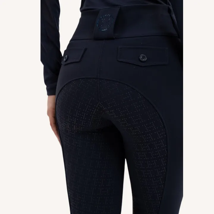 Harcour - Pantalon équitation Ludivine - Poche latérale + grip intégral - Bleu Marine