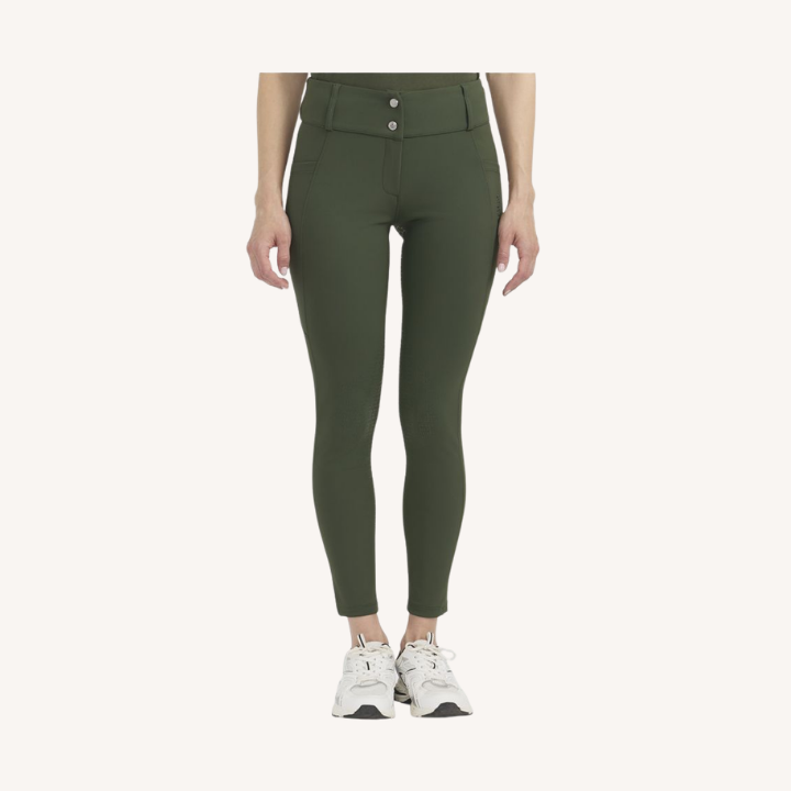 Harcour - Pantalon équitation Ludivine - Poche latérale + grip intégral - Vert Trèfle