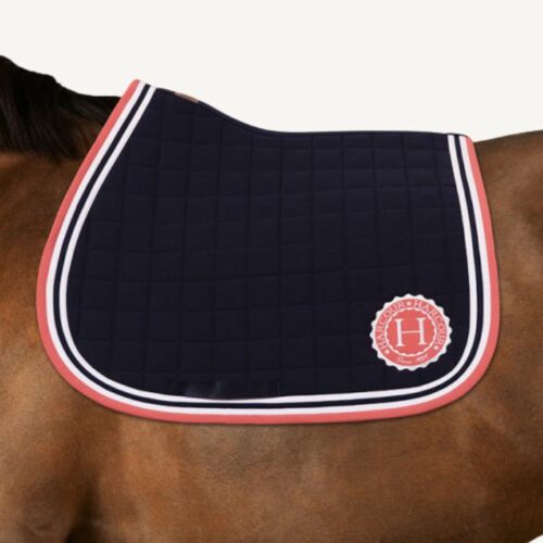 Harcour - Tapis de Selle Soft - Bleu Marine_Grapefruit