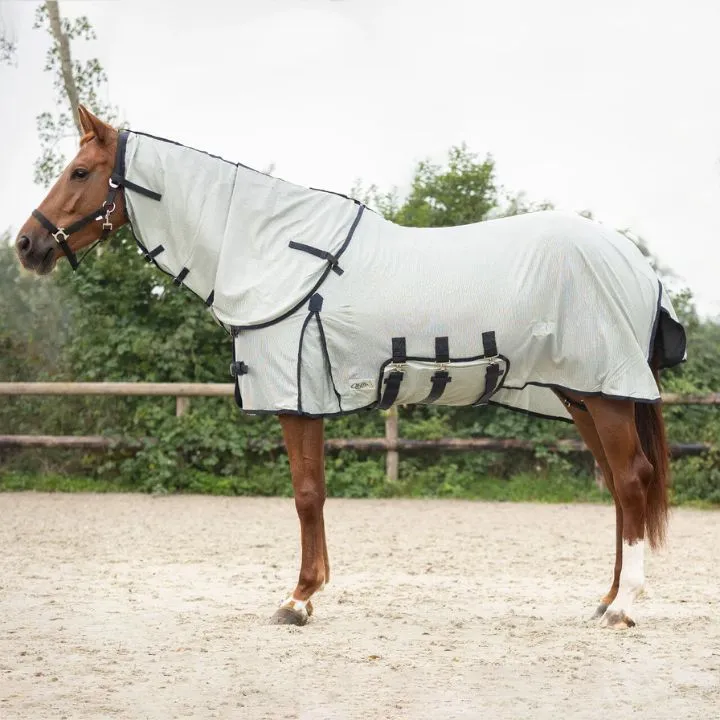 Qhp - Chemise anti-mouches avec couvre cou et masque amovible - Grise