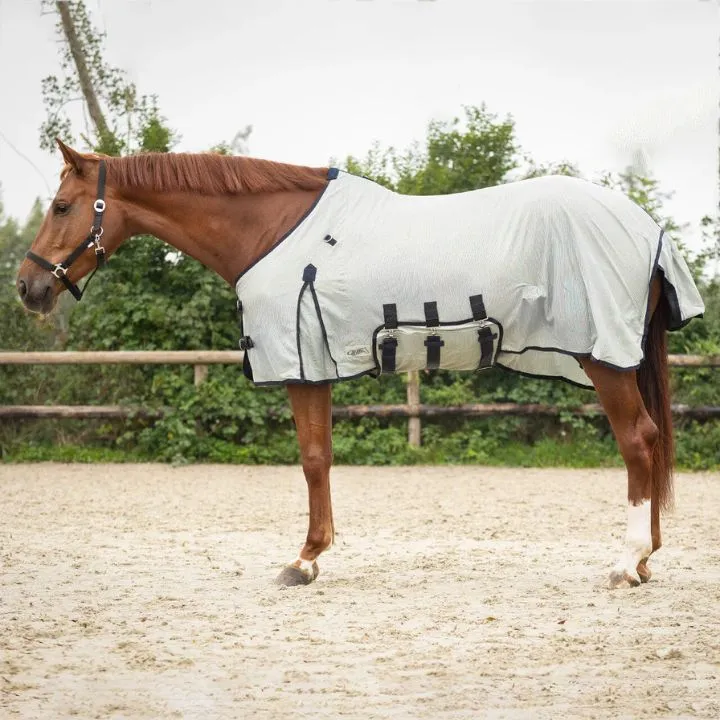Qhp - Chemise anti-mouches avec couvre cou et masque amovible - Grise
